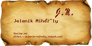 Jelenik Mihály névjegykártya